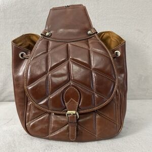 Patricia Nash Italia Sling Quilted Oil Waxed Leather Saddle Bag Western READ